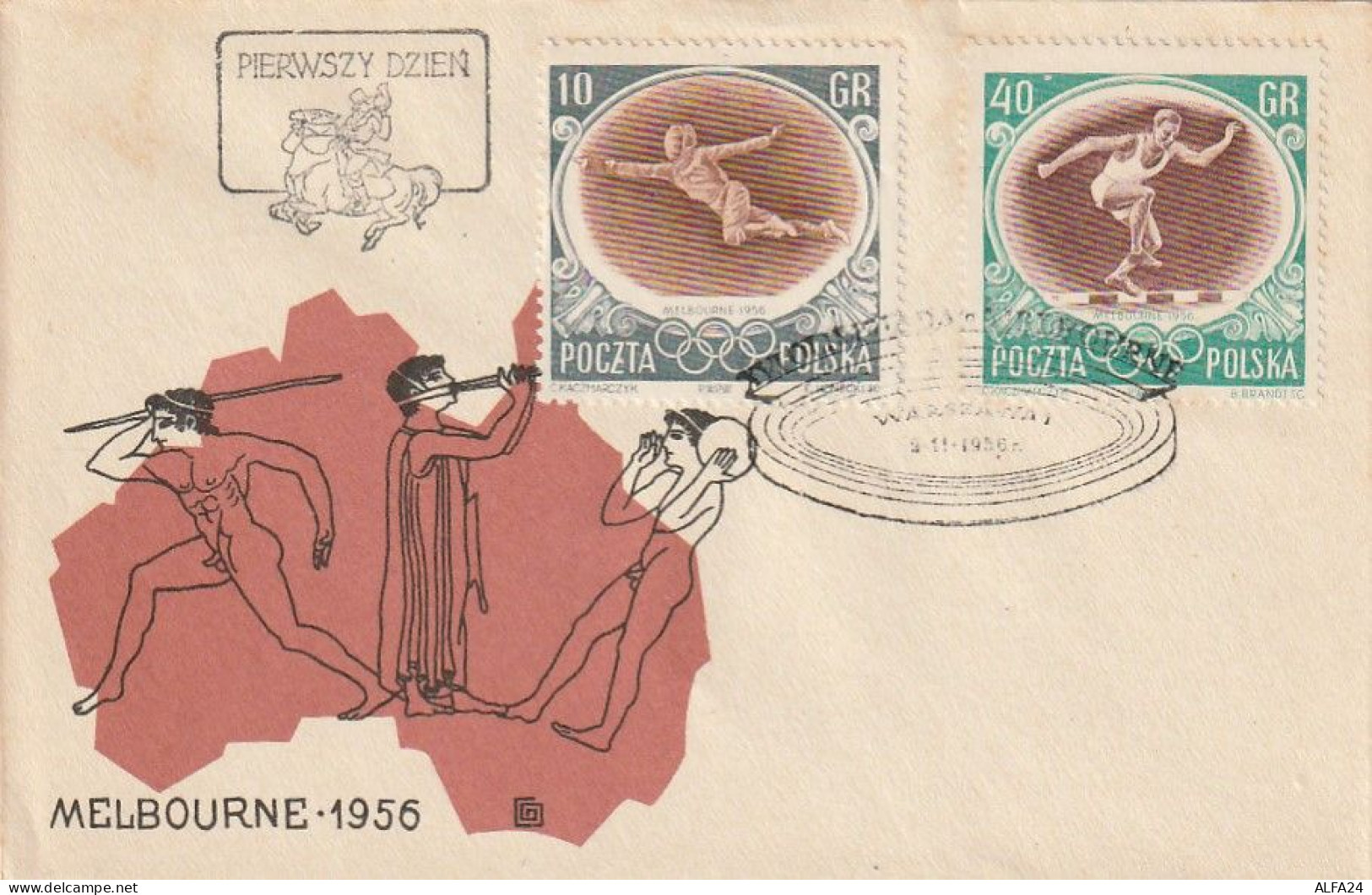 FDC GIOCHI OLIMPICI 1956 POLONIA (OG290 - Verano 1956: Melbourne