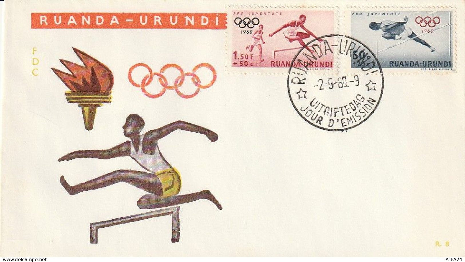 FDC GIOCHI OLIMPICI 1960 RUANDA URUNDI (OG244 - Summer 1960: Rome