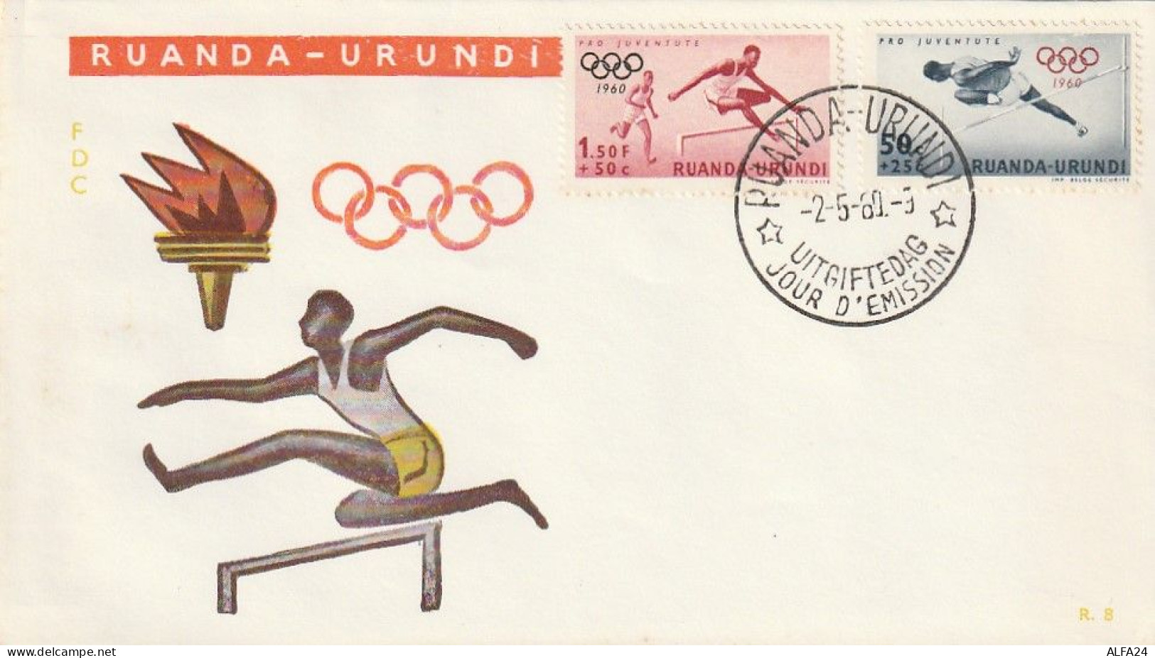 FDC GIOCHI OLIMPICI 1960 RUANDA URUNDI (OG243 - Summer 1960: Rome