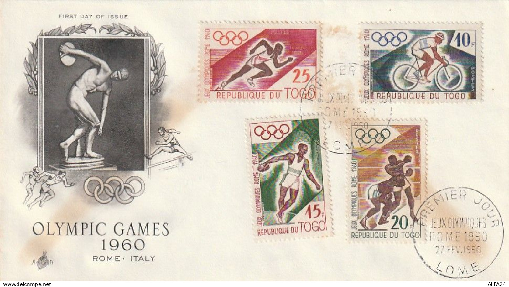 FDC GIOCHI OLIMPICI 1960 TOGO (OG191 - Verano 1960: Roma