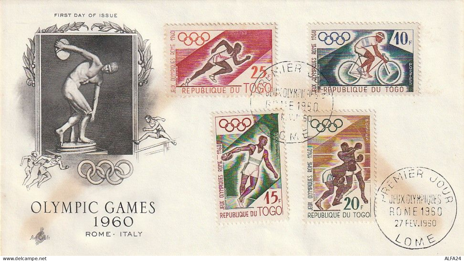 FDC GIOCHI OLIMPICI 1960 TOGO (OG192 - Verano 1960: Roma