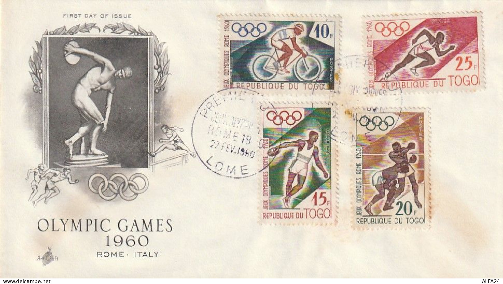 FDC GIOCHI OLIMPICI 1960 TOGO (OG128 - Verano 1960: Roma