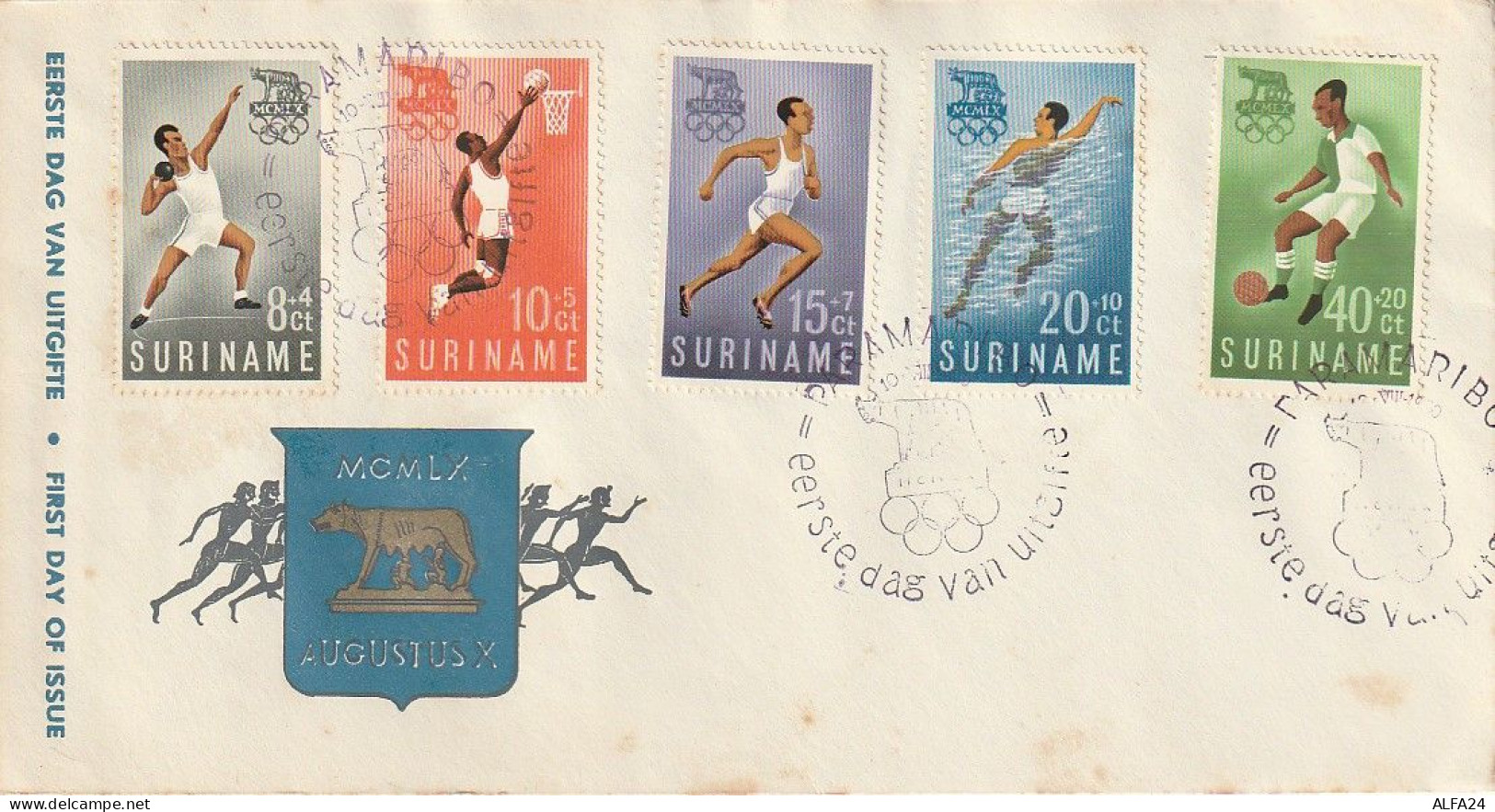 FDC GIOCHI OLIMPICI 1960 SURINAME (OG115 - Verano 1960: Roma