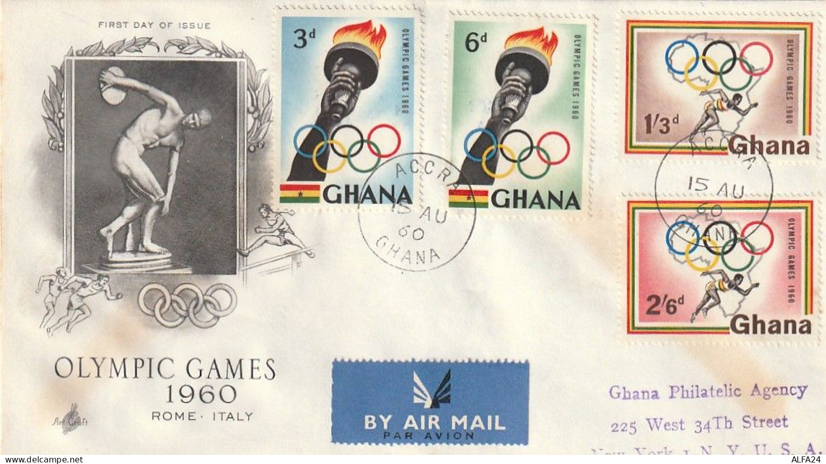 FDC GIOCHI OLIMPICI 1960 GHANA (OG29 - Ete 1960: Rome