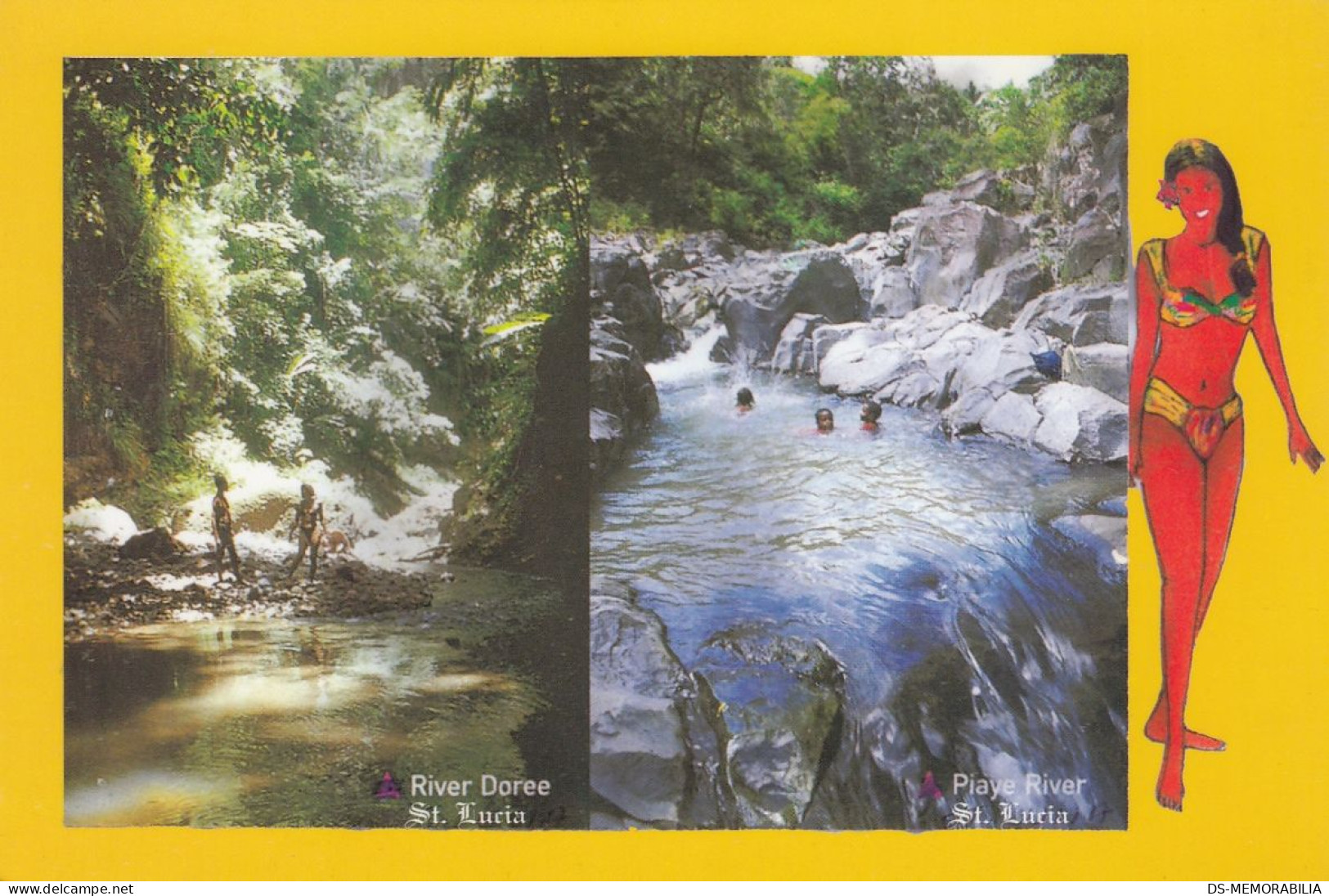 St Saint Lucia West Indies - Doree & Piaye River Postcard - Saint Lucia