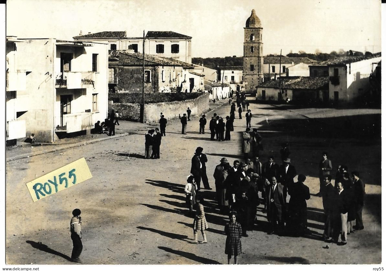 Calabria-cosenza-s.lorenzo Del Vallo Piazza Umberto I  Animatitissima Veduta Piazza Anni 50 - Autres & Non Classés