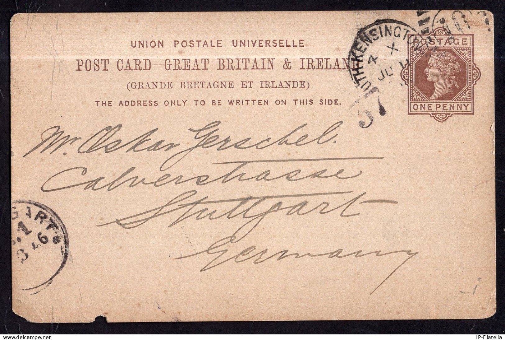 Great Britain - 1875 - Postcard - One Penny - Covers & Documents