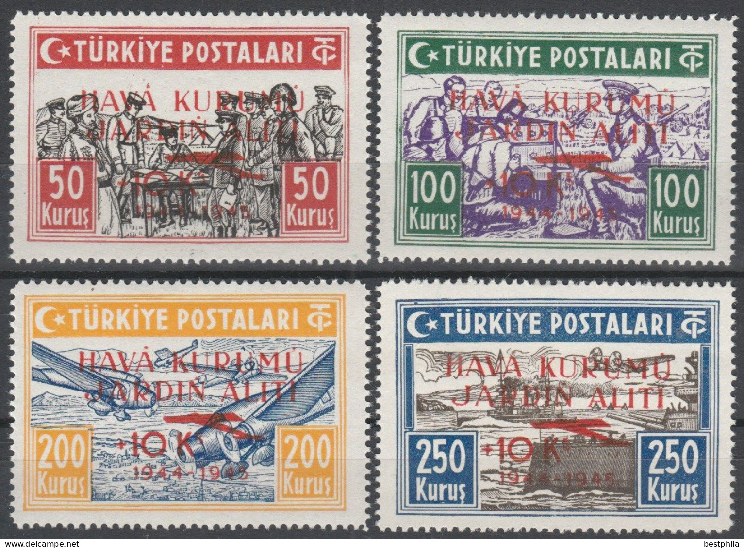 Turkey, Türkei - 1944 / 1945 - Non-Emi ( Vignette, Trial Print, ? Etc.) Surcharged Series ** MNH - Ongebruikt