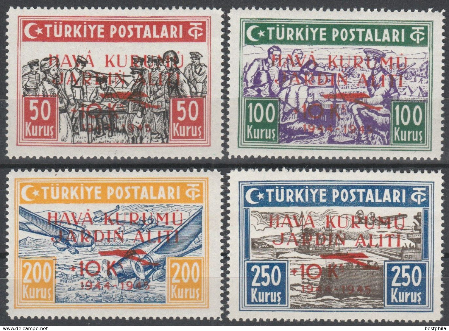 Turkey, Türkei - 1944 / 1945 - Non-Emi ( Vignette, Trial Print, ? Etc.) Surcharged Series ** MNH - Unused Stamps