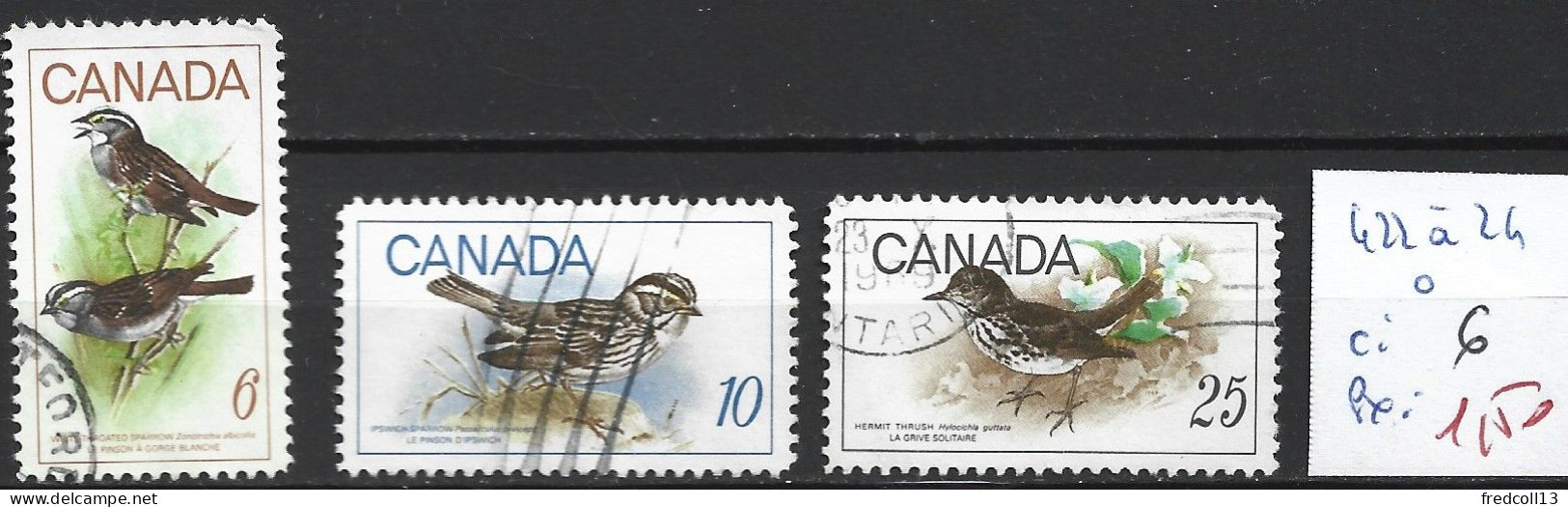 CANADA 422 à 24 Oblitérés Côte 6 € - Used Stamps
