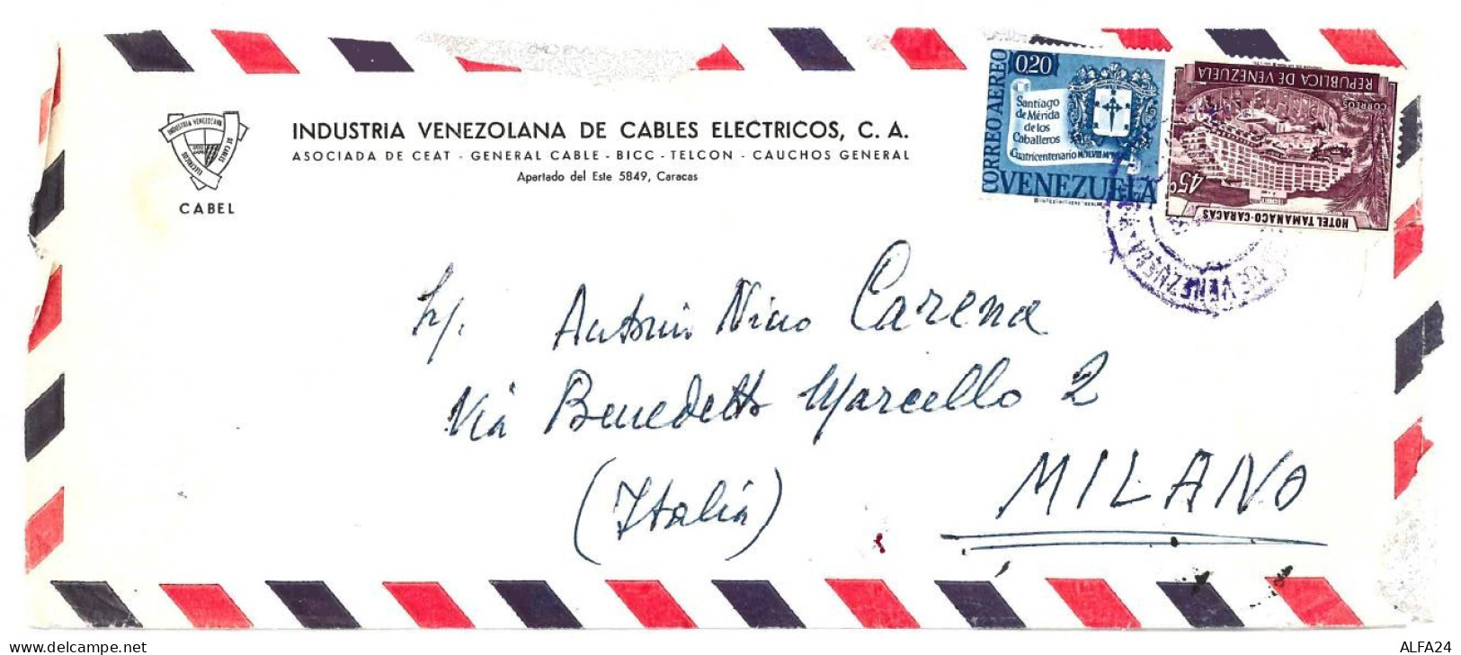 LETTERA VENEZUELA ANNI 50 - AFFRANCATA COMMEMORATIVA (RL215 - Venezuela