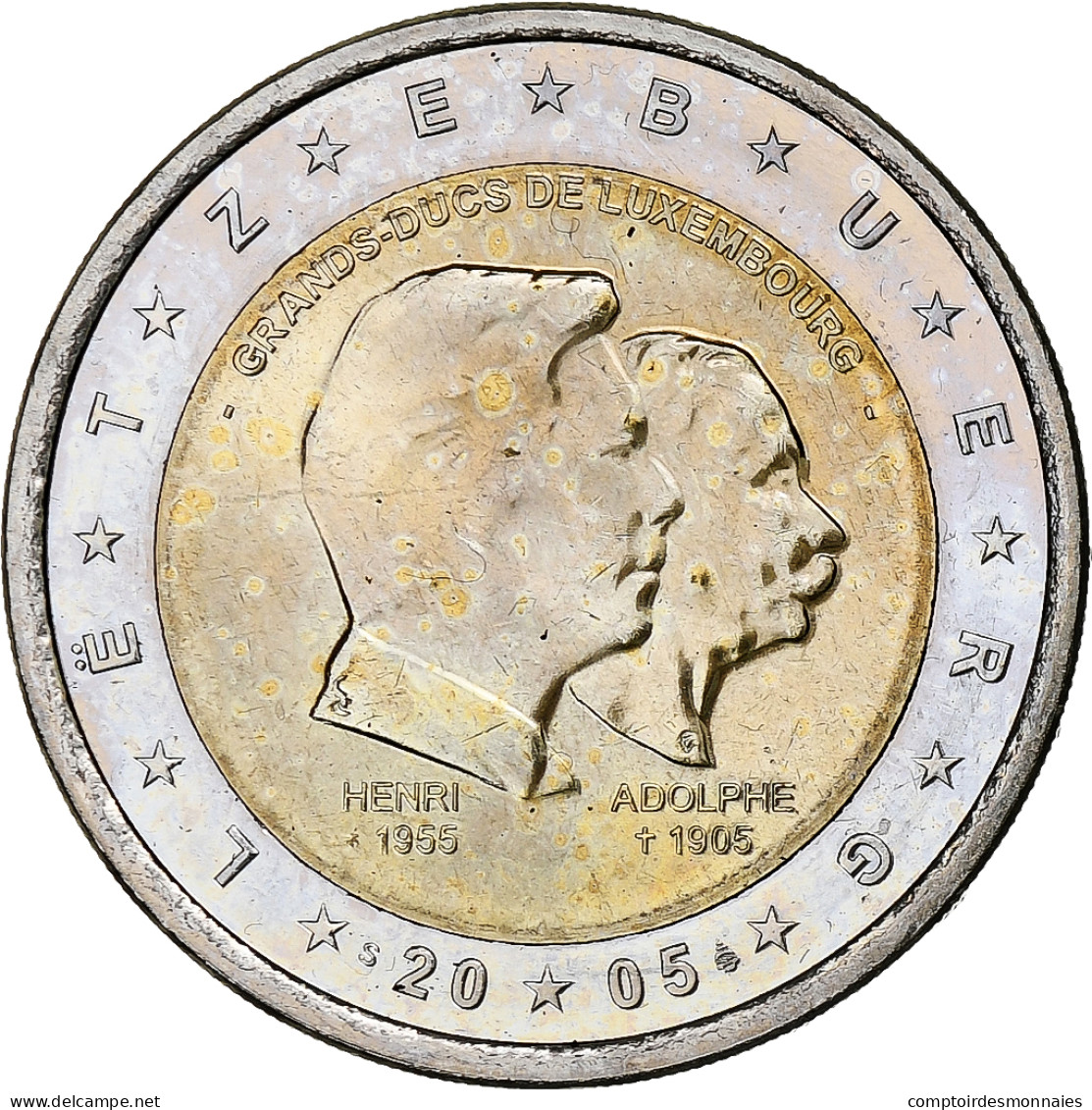 Luxembourg, 2 Euro, Henri, Adolphe, 2005, Utrecht, SUP+, Bimétallique, KM:87 - Lussemburgo