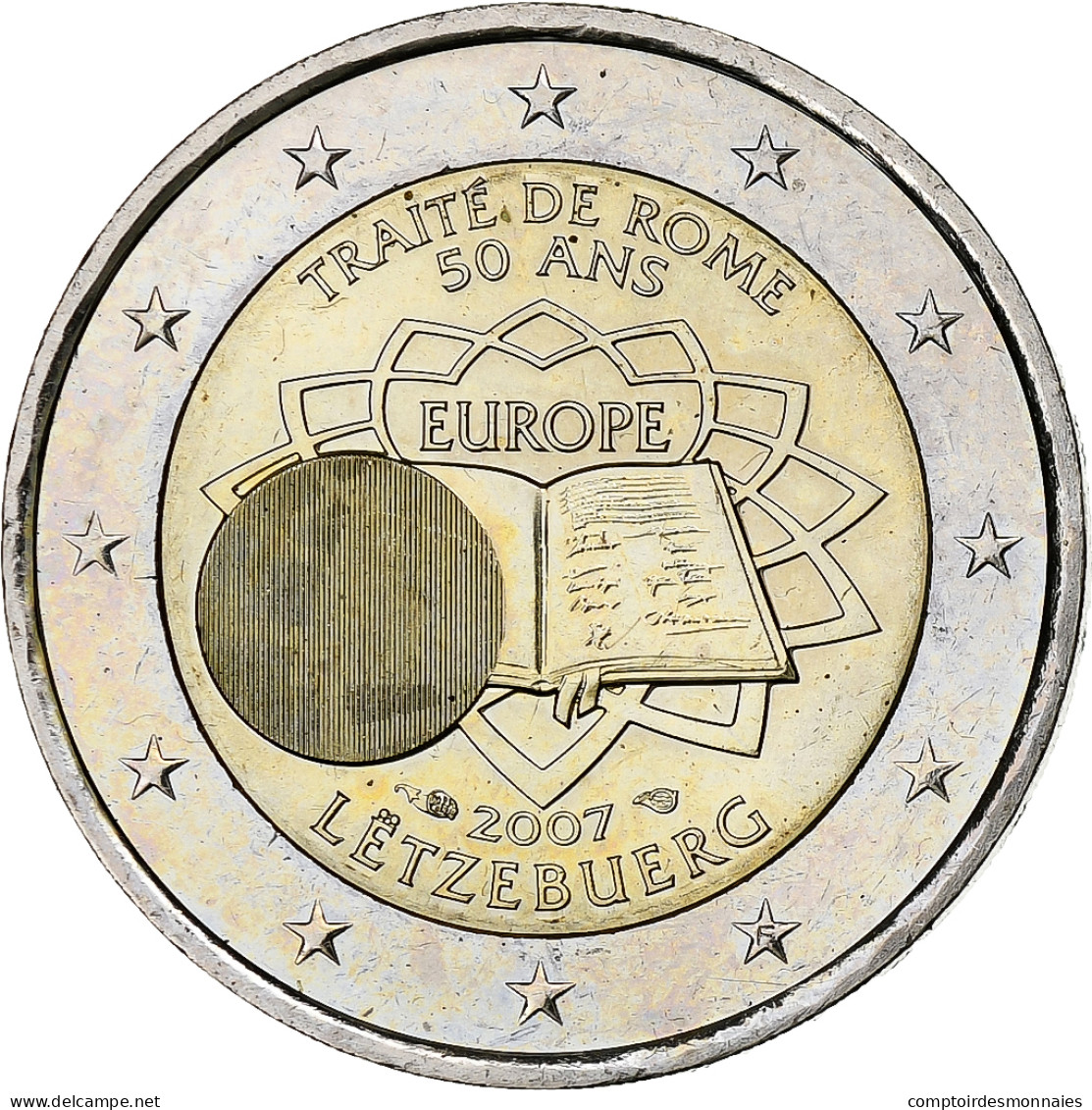 Luxembourg, 2 Euro, Traité De Rome 50 Ans, 2007, Paris, SUP+, Bimétallique - Lussemburgo