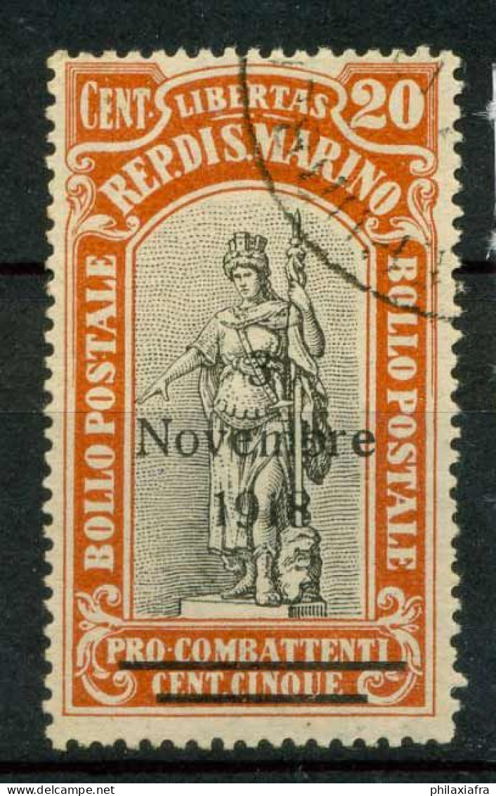 Saint Marin 1918 Sass. 63 Oblitéré 100% Célébration De La Victoire - Used Stamps