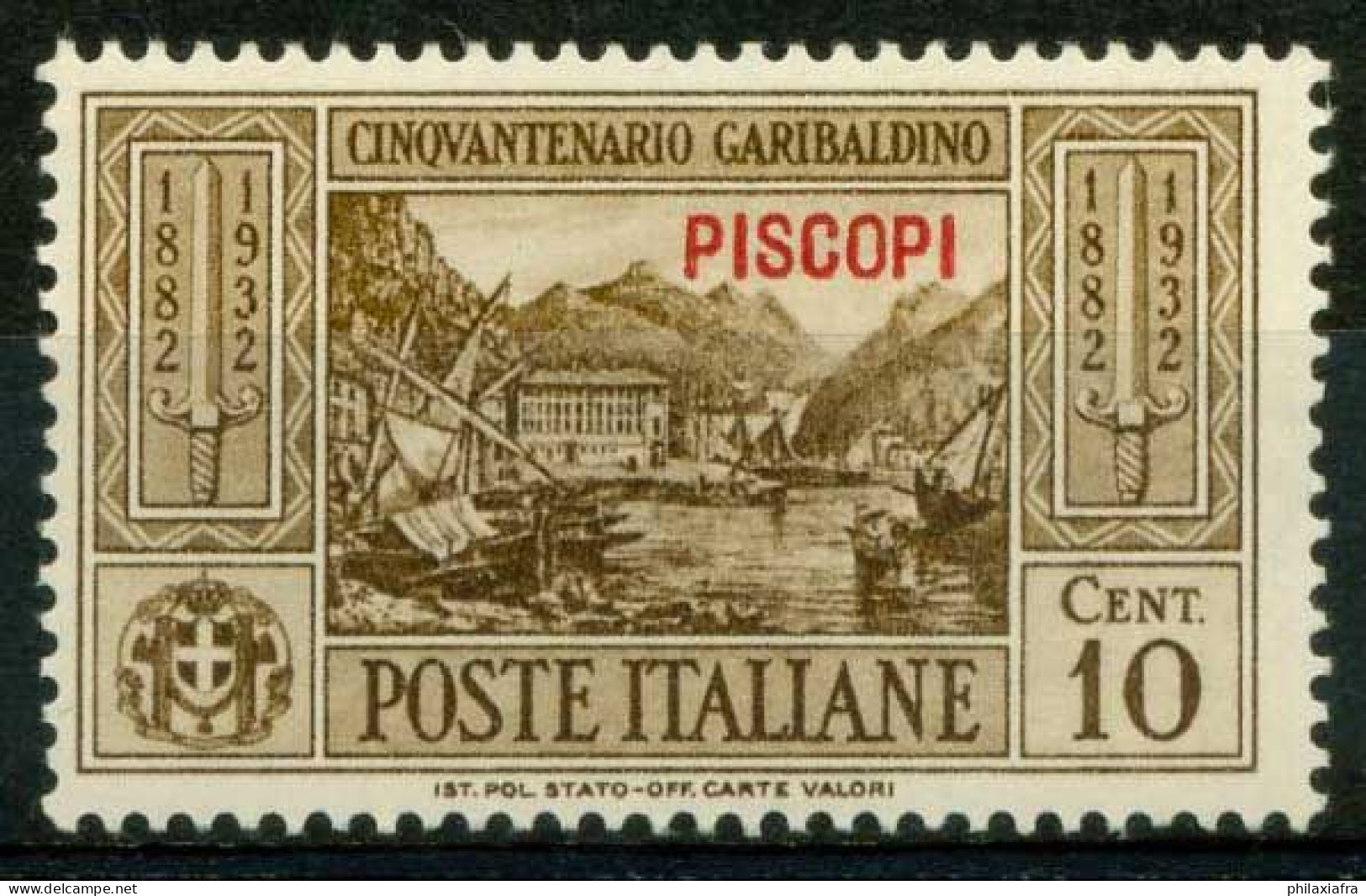 Tilos 1932 Sass. 17 Neuf * MH 100% Garibaldi - Egeo (Piscopi)