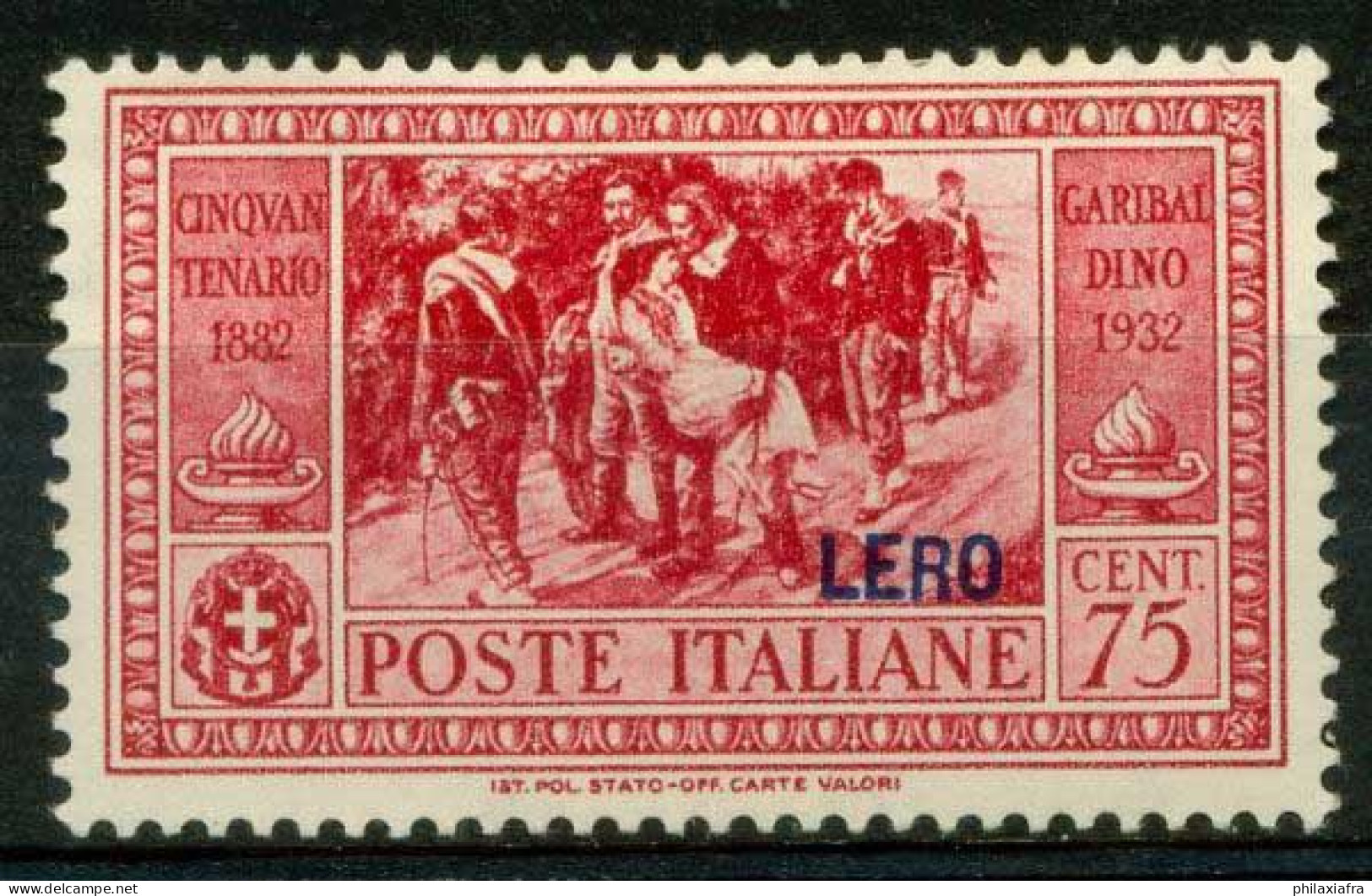 Leros 1932 Sass. 22 Neuf * MH 100% Garibaldi - Egeo (Lero)