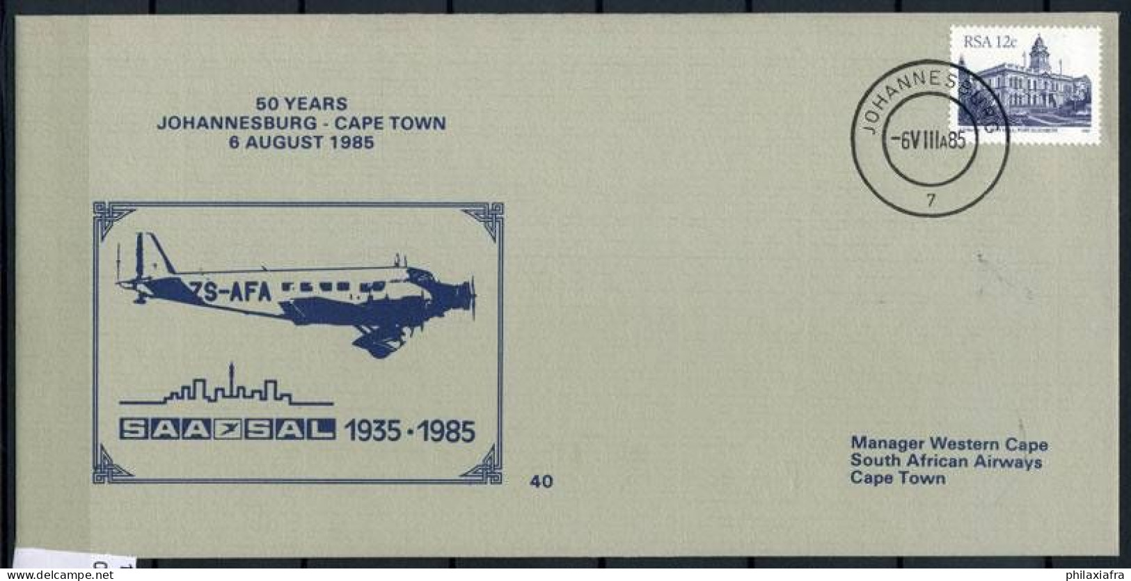 Afrique Du Sud 1985 Mi. Z22 Enveloppe 100% - Lettres & Documents