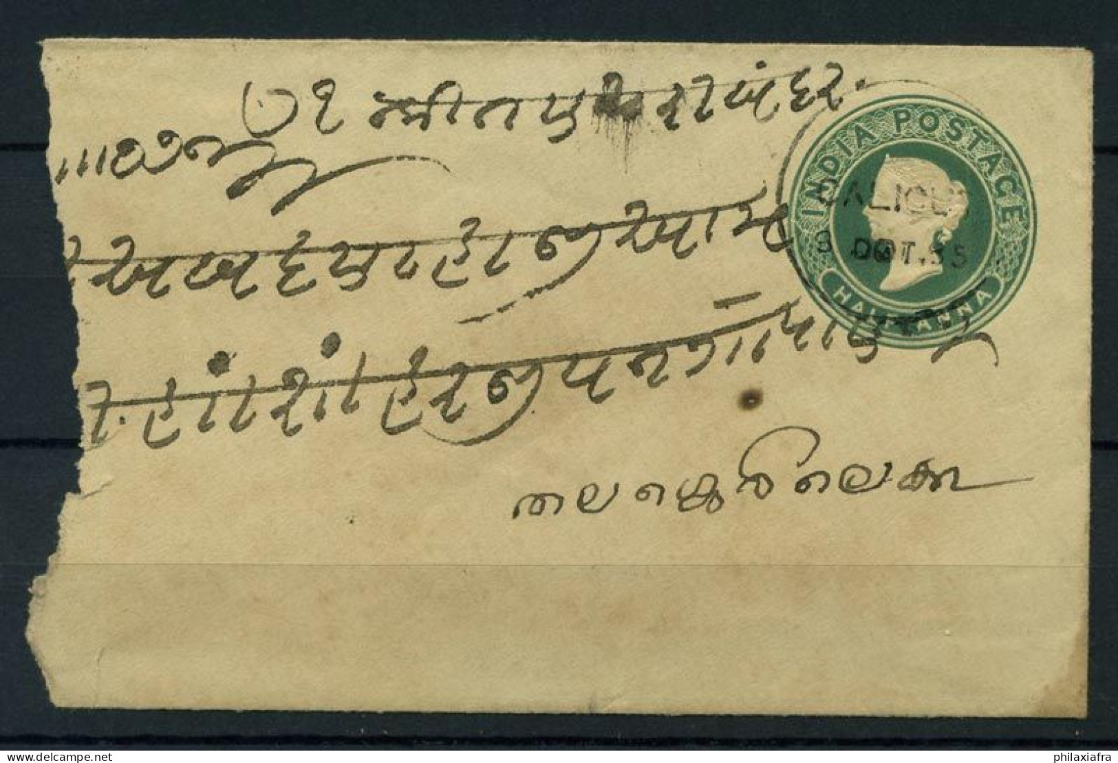 Inde 1885 Mi. Z33 Entiers Postaux 60% Enveloppe - Omslagen