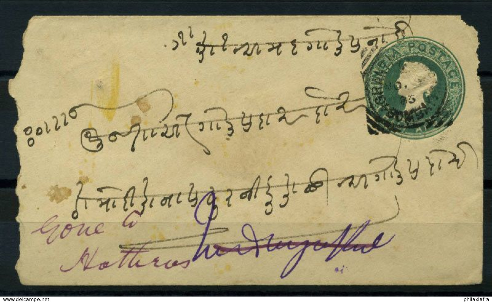 Inde 1898 Mi. Z13 Entiers Postaux 60% Enveloppe - Omslagen