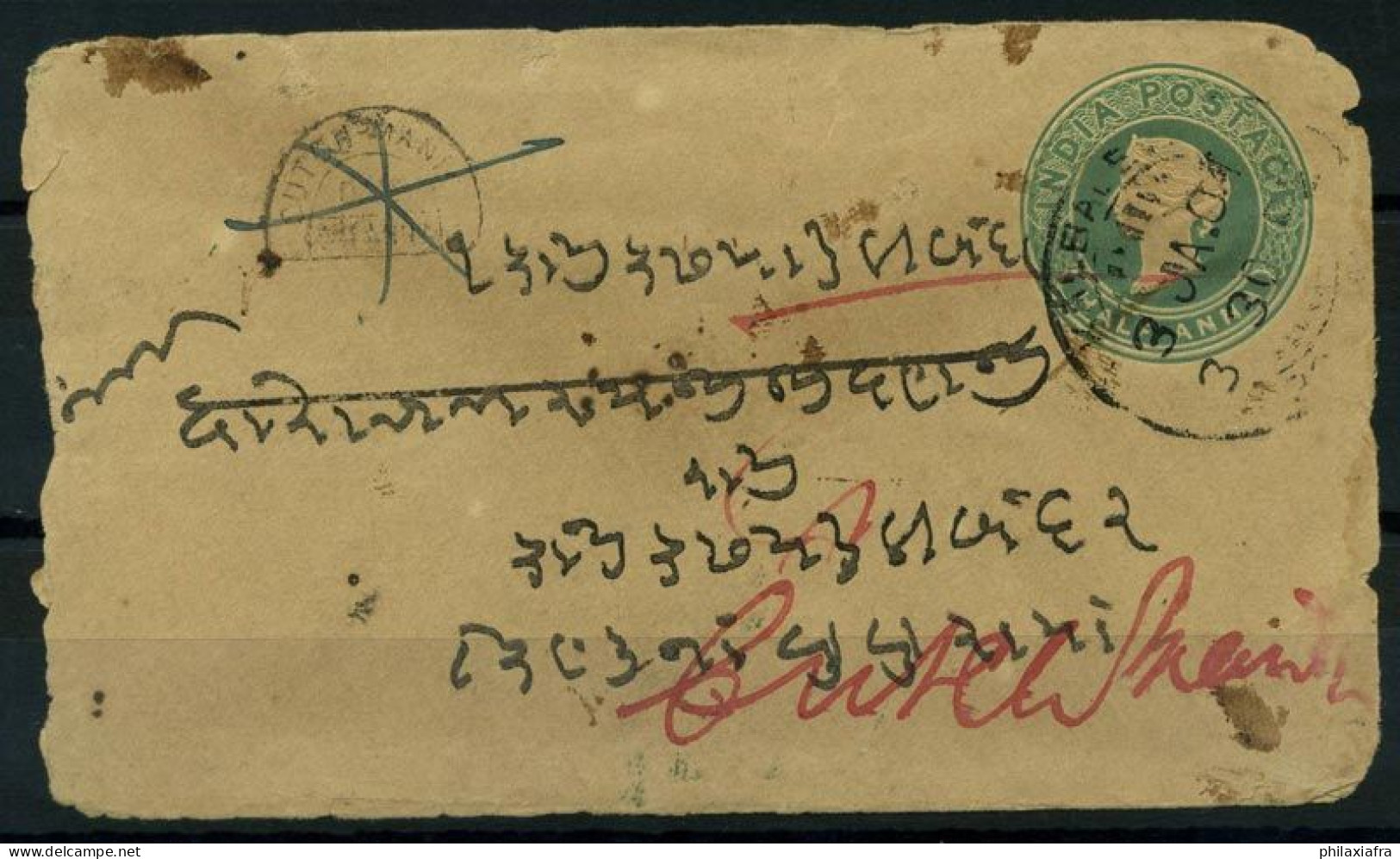 Inde 1904 Mi. Z20 Entiers Postaux 60% Enveloppe - Briefe