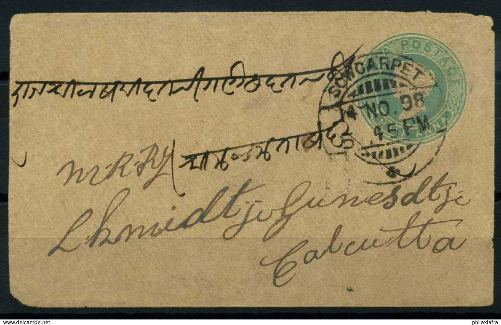 Inde 1898 Mi. Z9 Entiers Postaux 80% Enveloppe - Buste