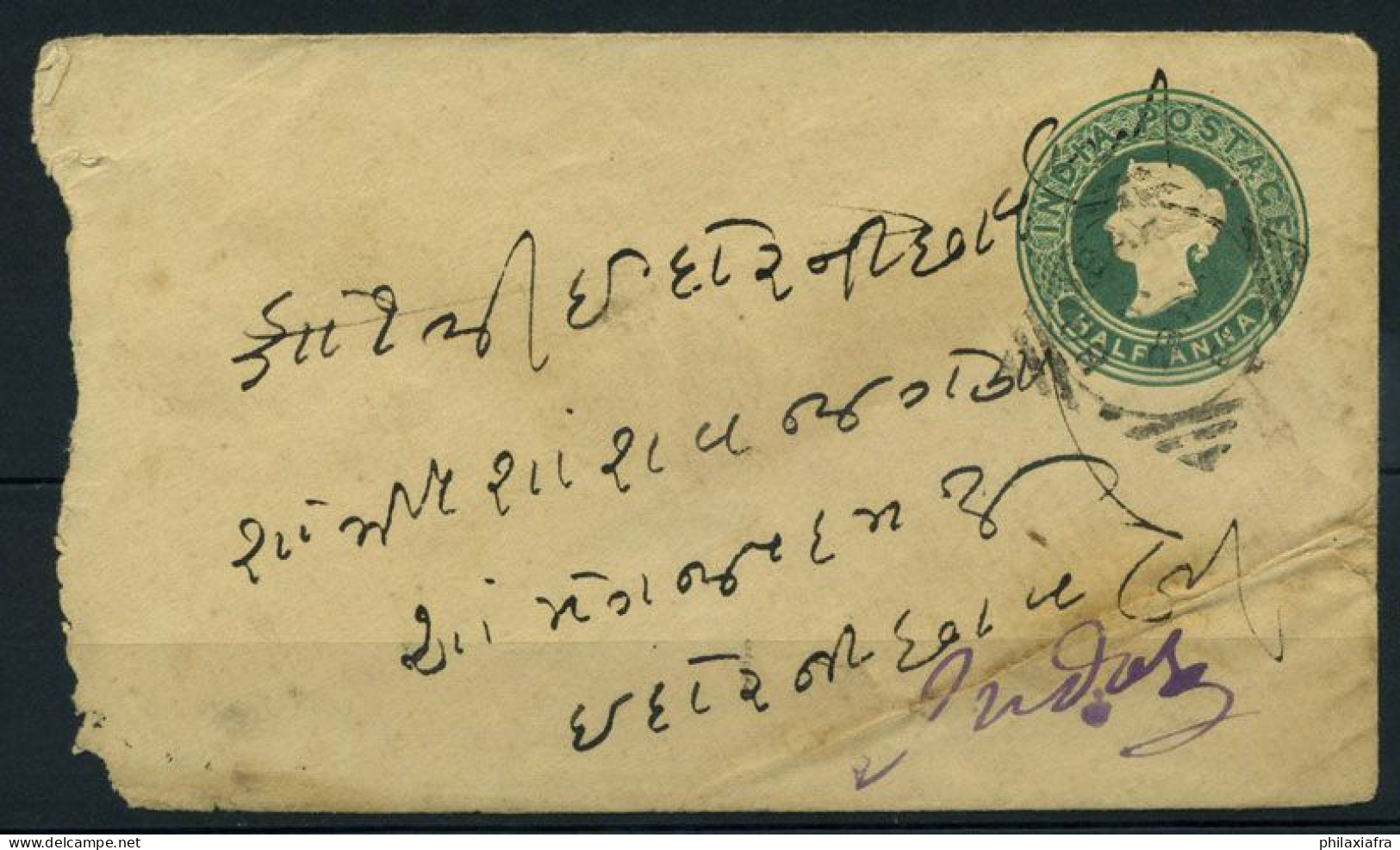 Inde 1887 Mi. Z6 Entiers Postaux 60% Enveloppe - Enveloppes