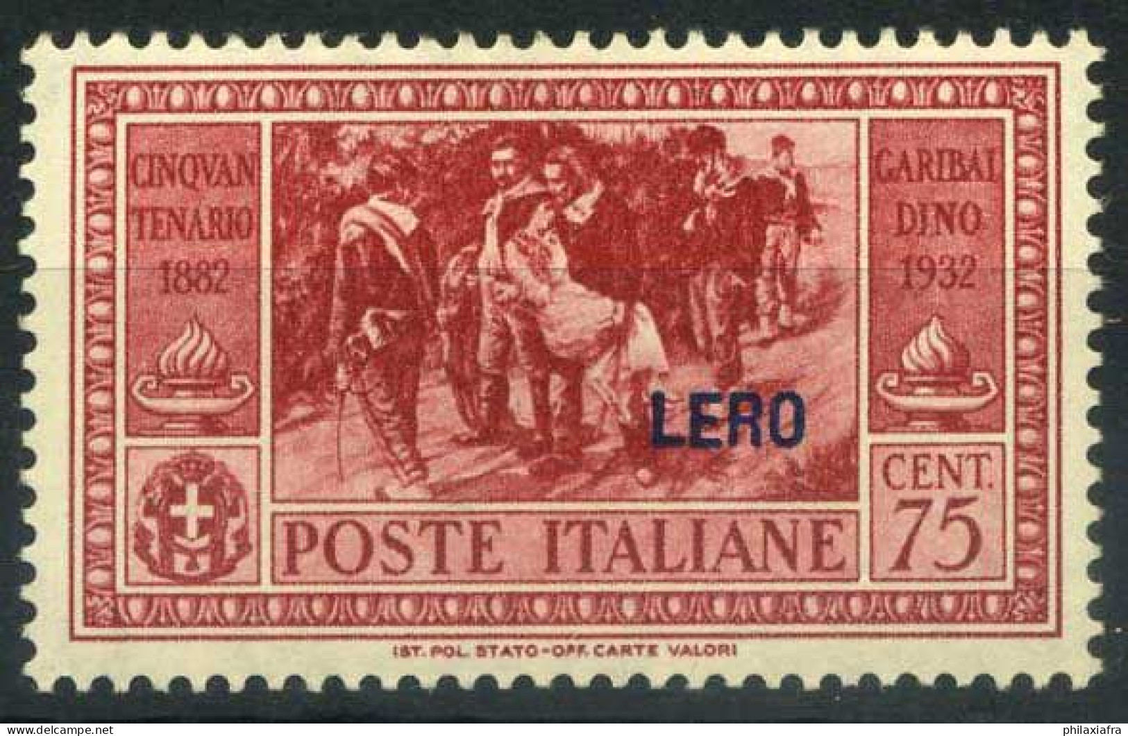 Leros 1932 Sass. 22 Neuf * MH 100% Lero Garibaldi - Egée (Lero)