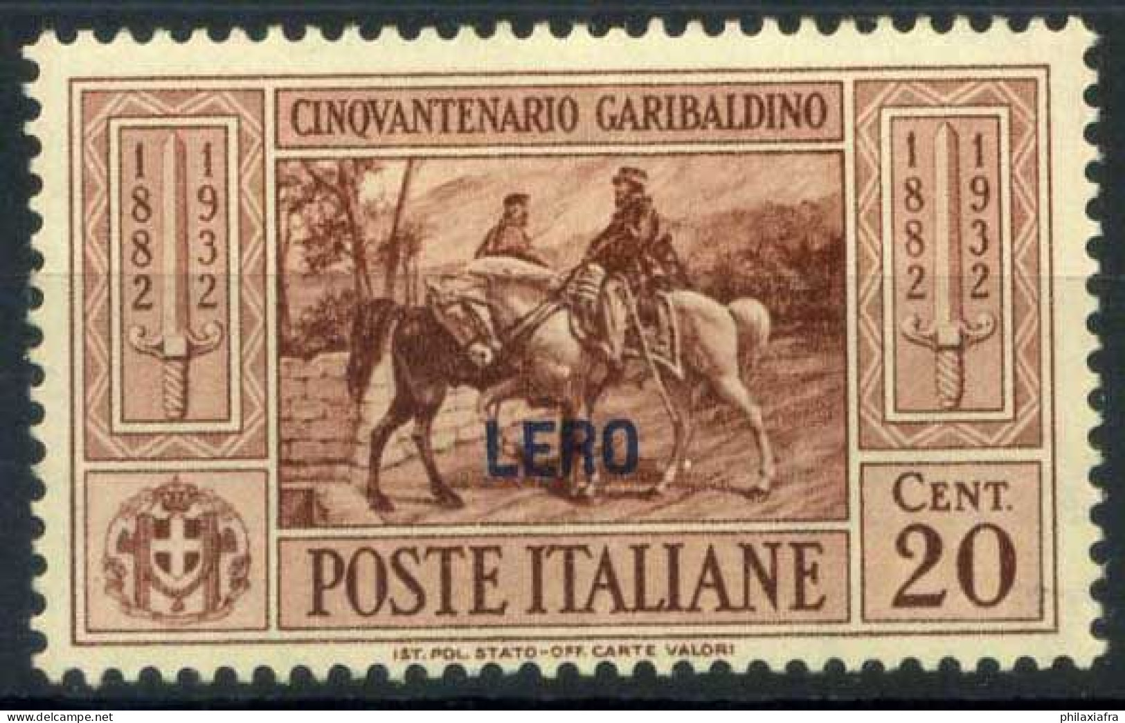 Leros 1932 Sass. 18 Neuf * MH 100% Lero Garibaldi - Egée (Lero)
