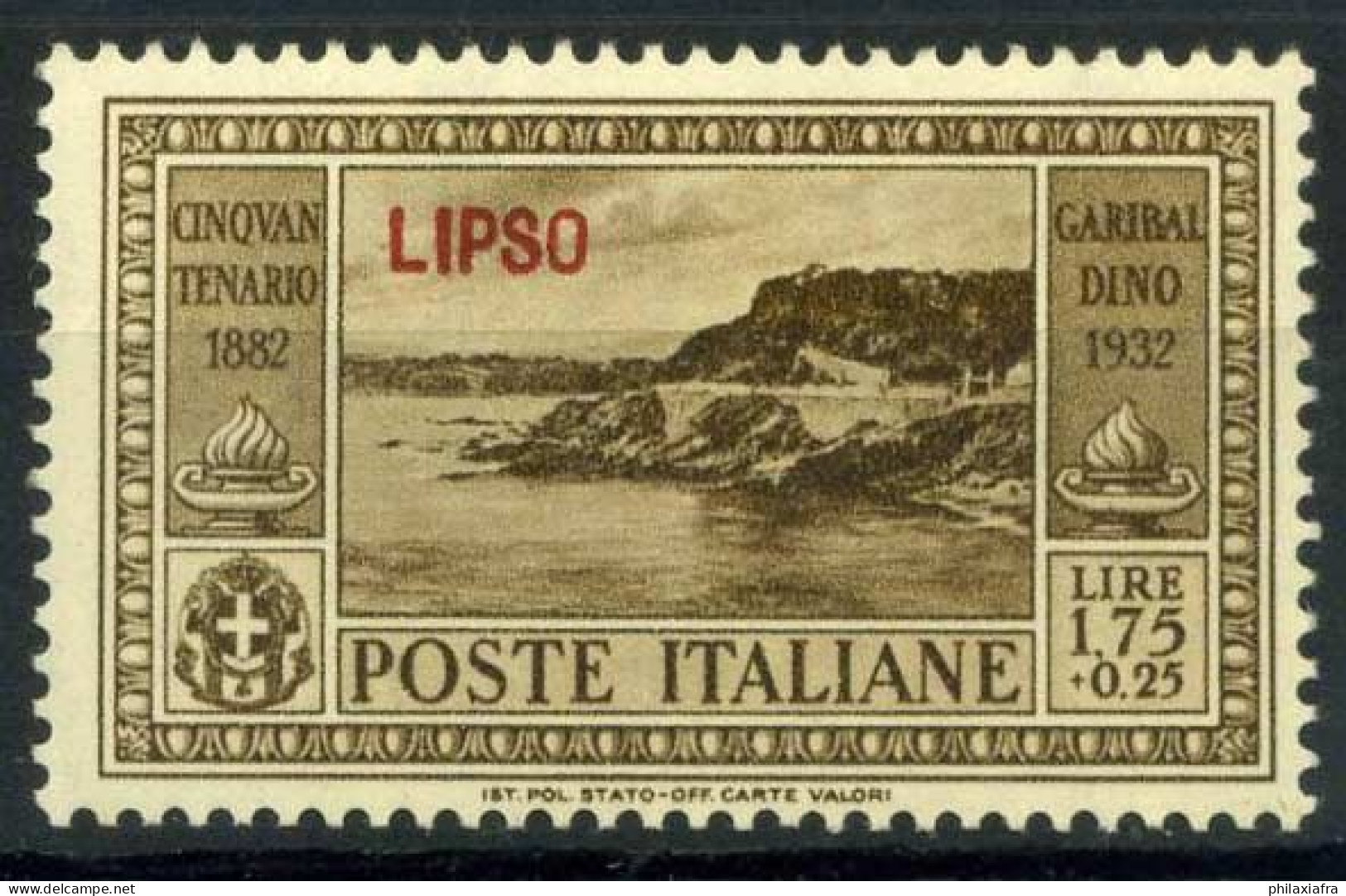 Lipsi 1932 Sass. 24 Neuf ** 100% Garibaldi - Egeo (Lipso)