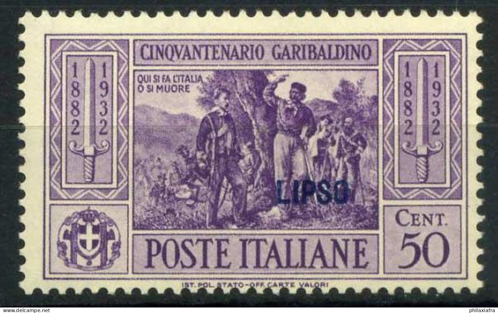 Lipsi 1932 Sass. 21 Neuf ** 100% Garibaldi - Egeo (Lipso)