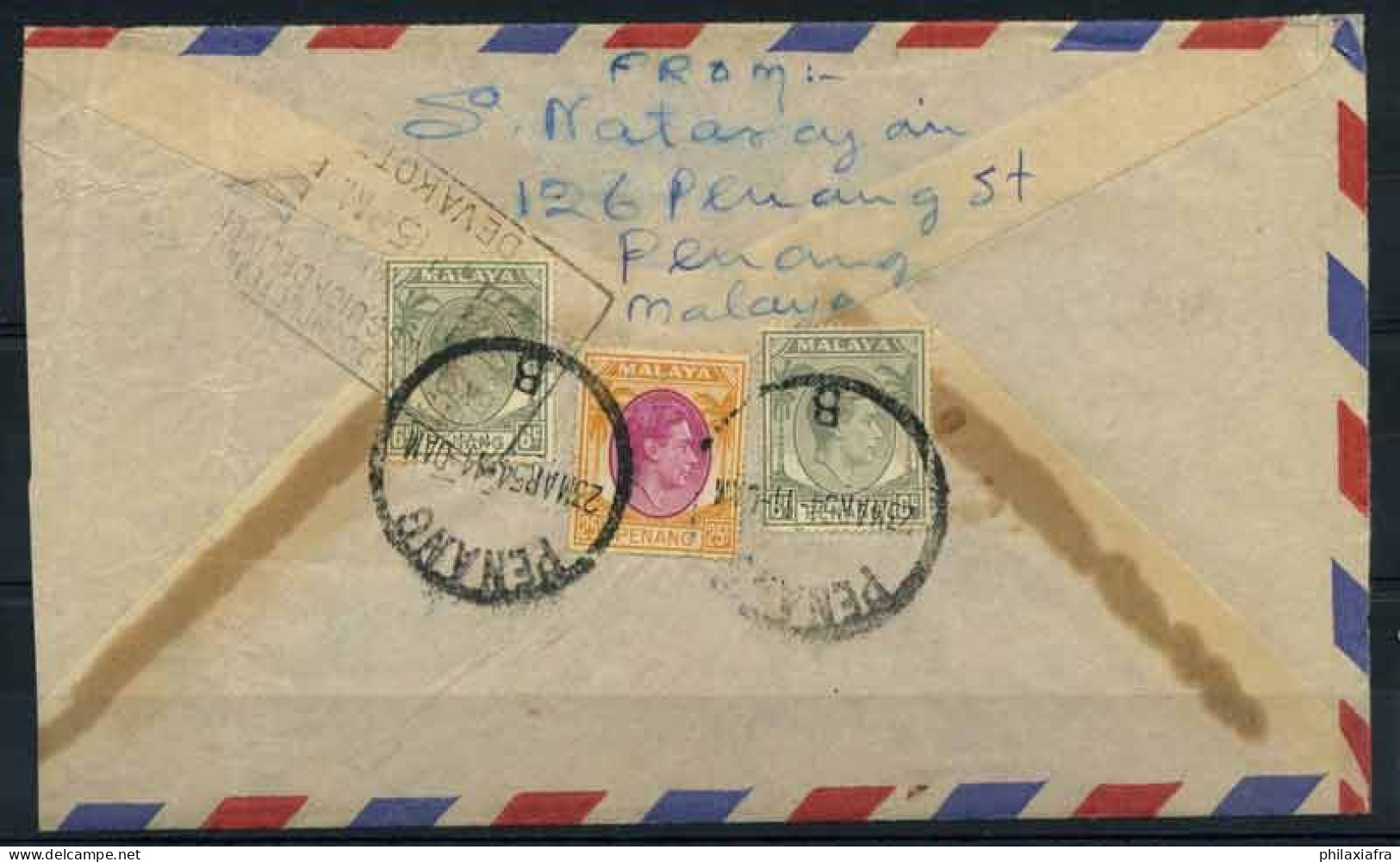 Penang 1949 Mi. 8 Enveloppe 100% Roi Georg VI - Penang