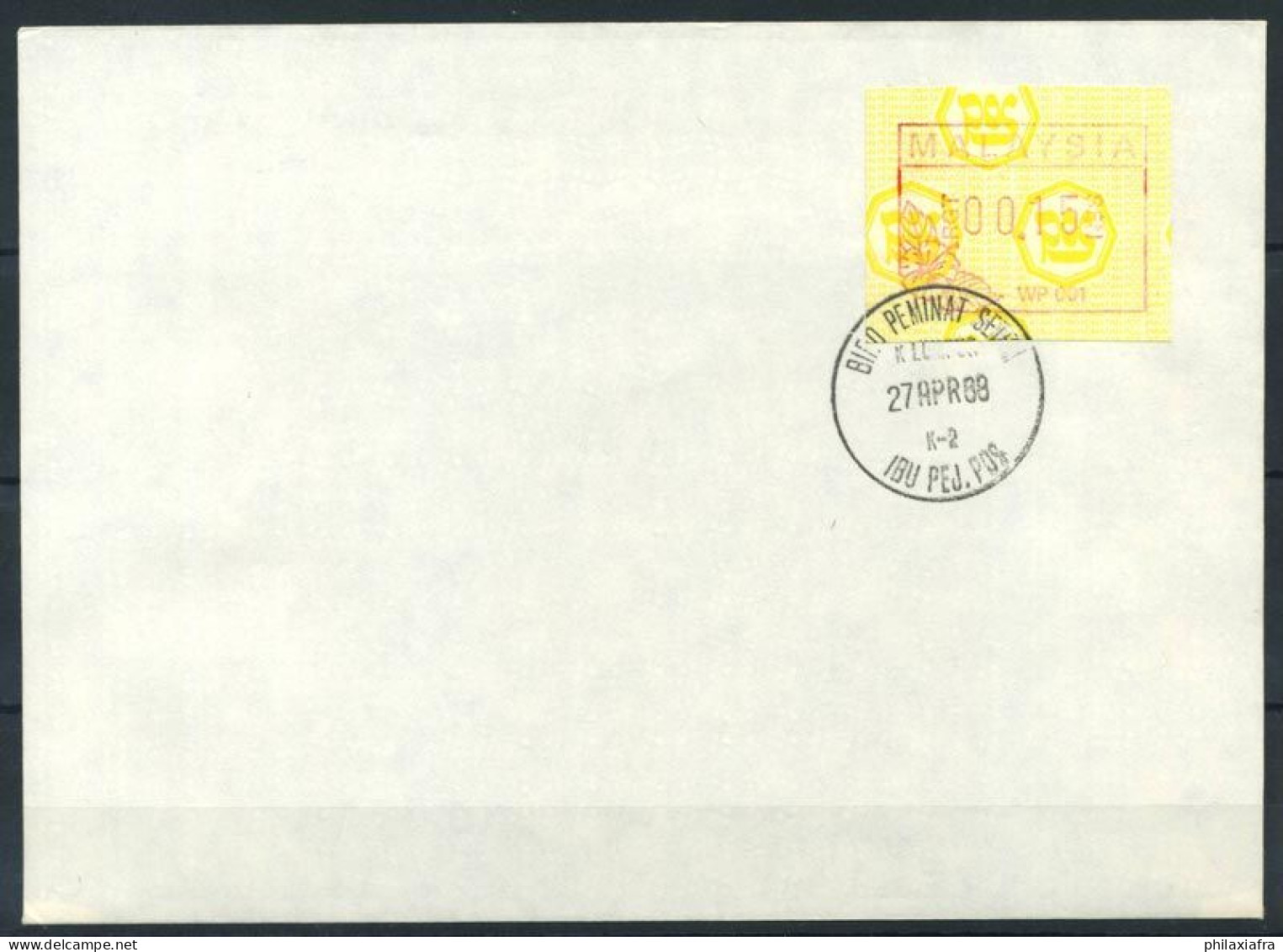 Malaisie 1987 Mi. 1 Enveloppe 100% ATM. - Malaysia (1964-...)