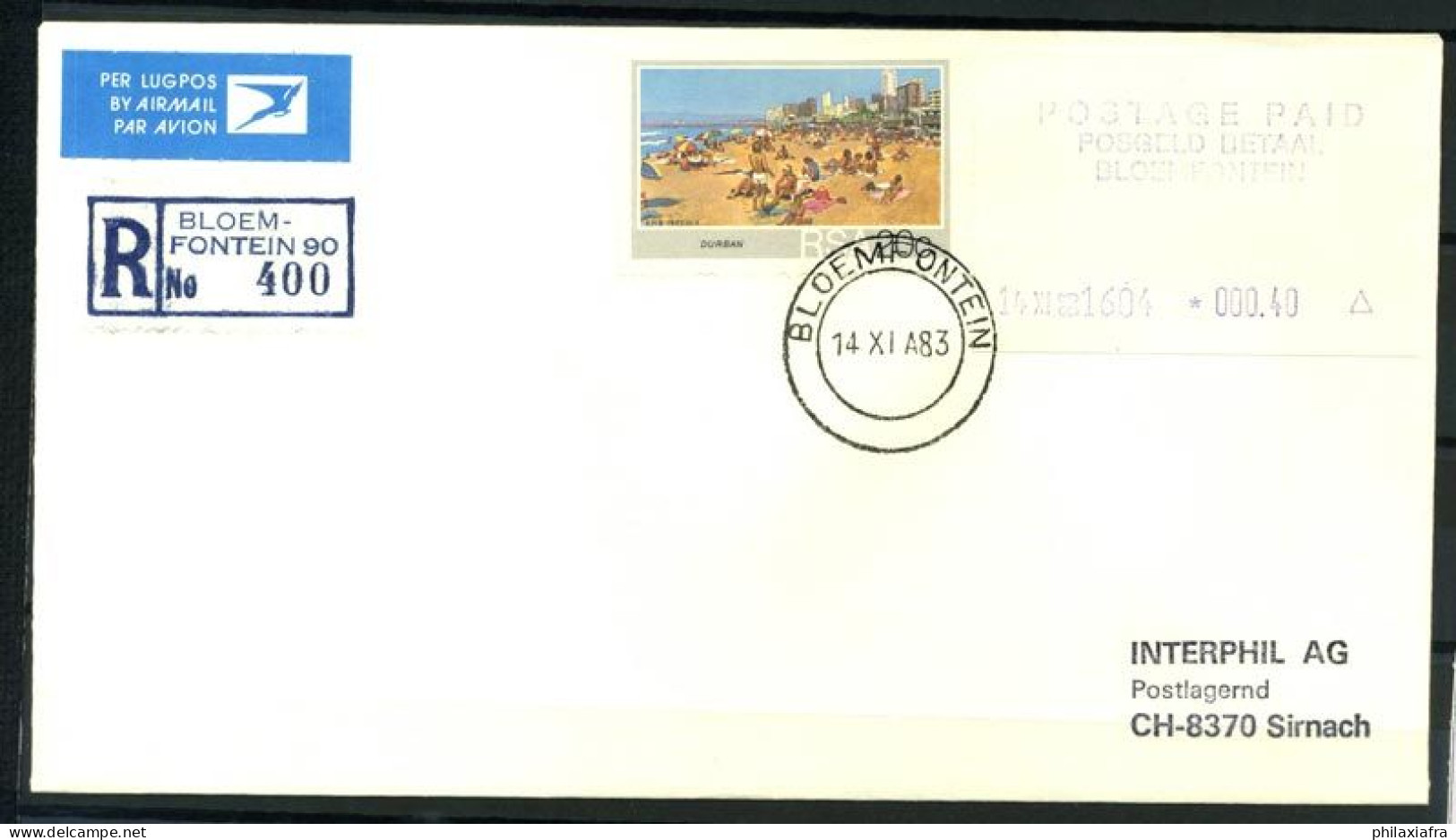 Afrique Du Sud 1983 Enveloppe 100% Bloemfontein - Lettres & Documents