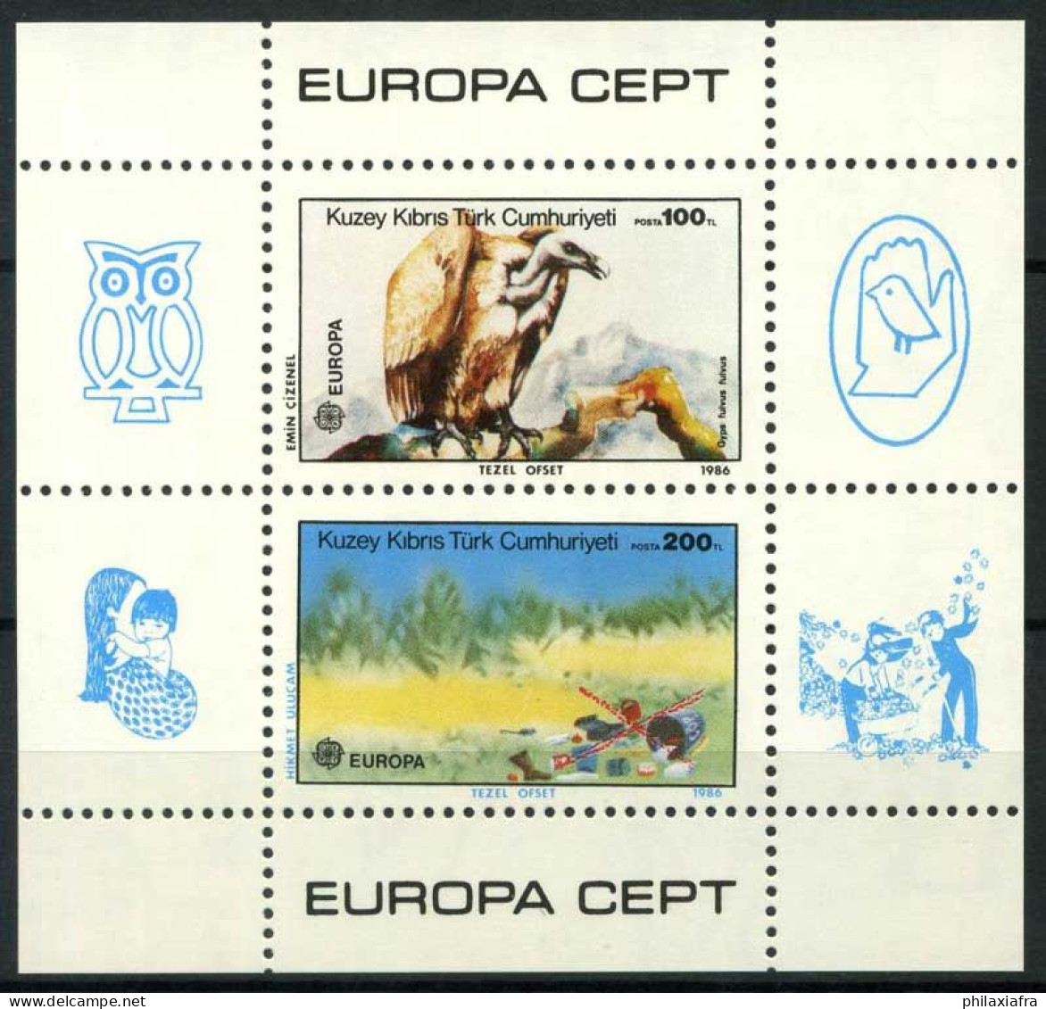 Chypriotes Turcs 1986 Mi. BL5 Bloc Feuillet 100% ** L'Europe Cept - Storia Postale