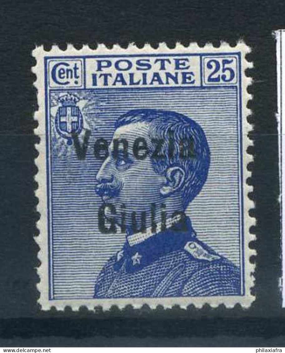 -Vénétie-Julienne 1918 Sass. 24 Neuf ** 100% Surimprimé, 25 Cents - Venezia Giuliana