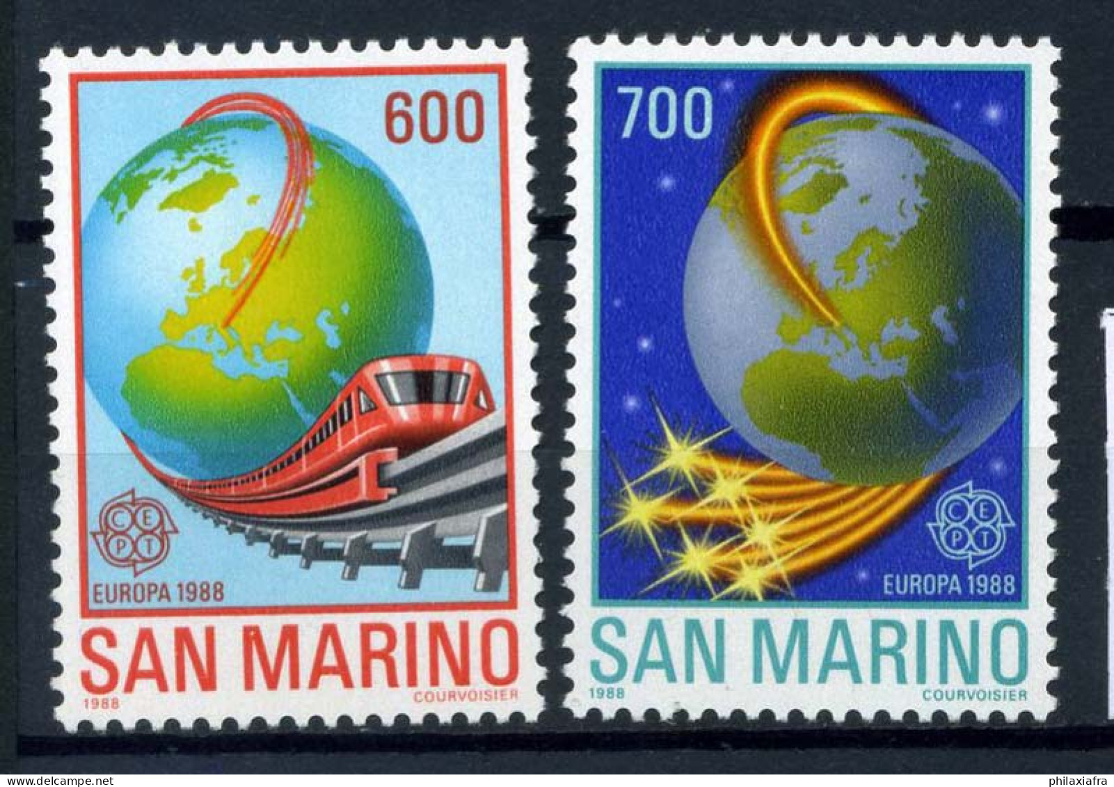 Saint Marin 1988 Sass. 1221-1222 Neuf ** 100% Europe Unie Communication Transport - Neufs