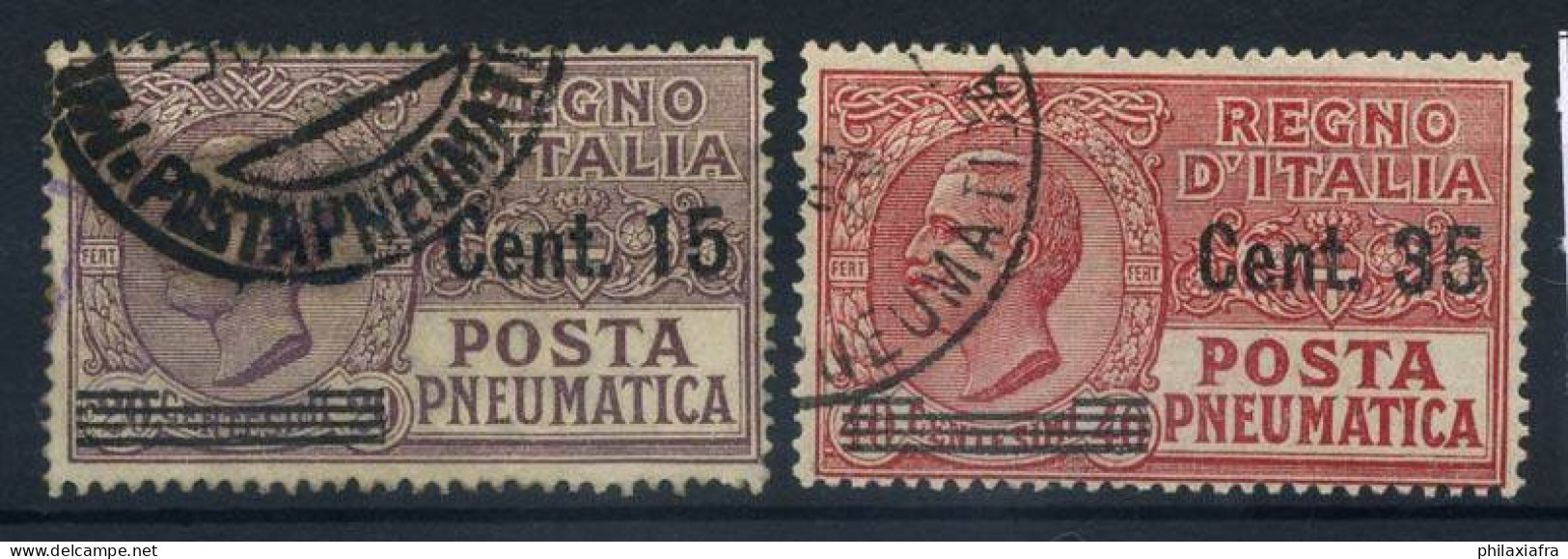 Italie Royaume 1927 Sass. 10-11 Oblitéré 100% Merone Vittorio Emanuele III - Correo Neumático