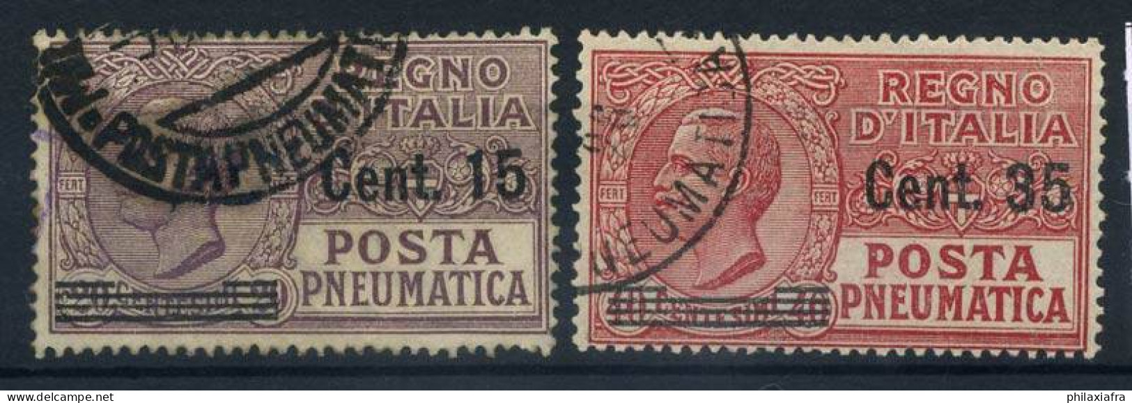 Italie Royaume 1927 Sass. 10-11 Oblitéré 100% Merone Vittorio Emanuele III - Pneumatische Post