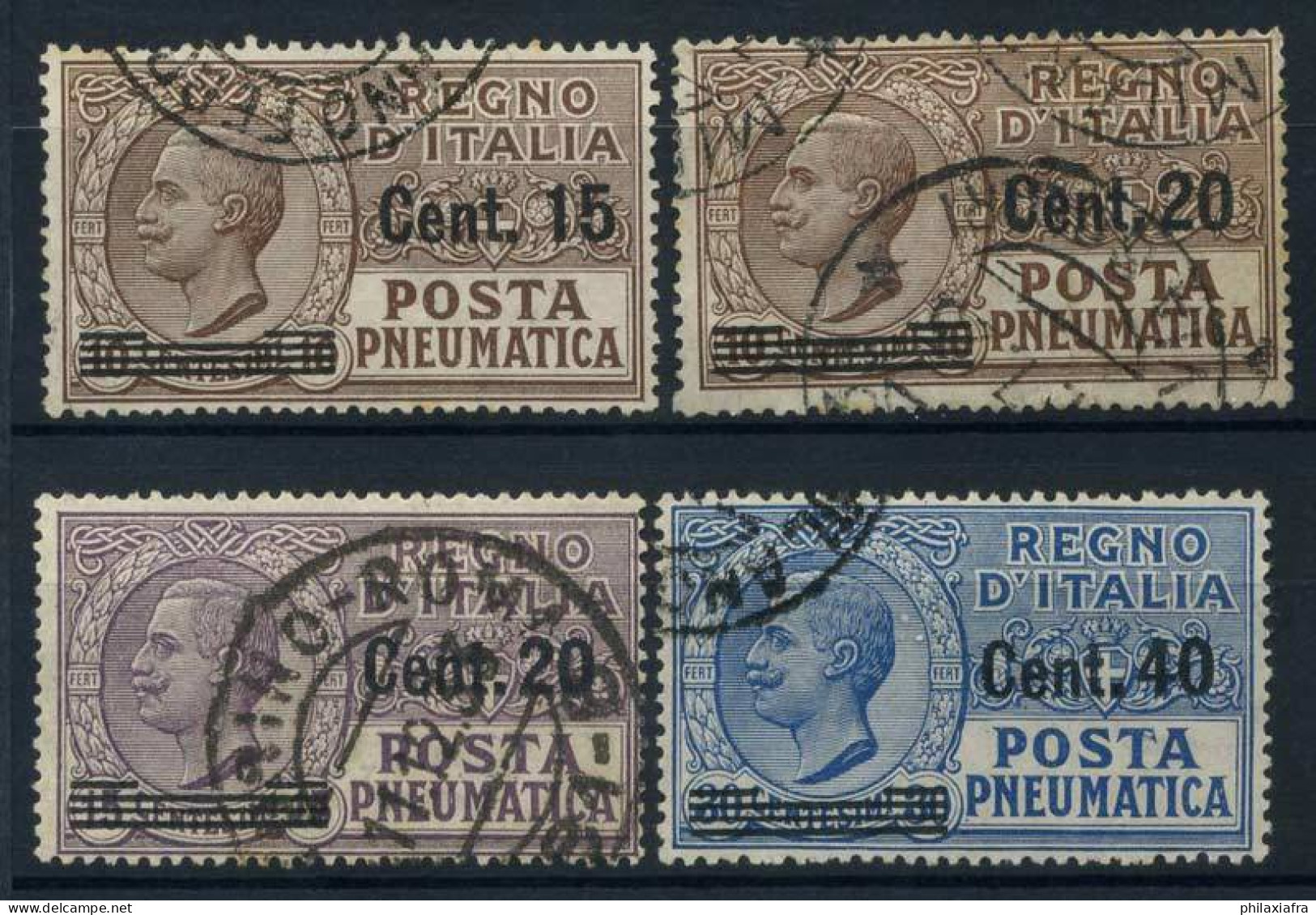 Italie Royaume 1924 Sass. 4-7 Oblitéré 100% Merone Vittorio Emanuele III - Posta Pneumatica