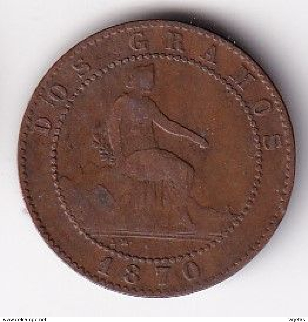 MONEDA DE ESPAÑA DE 2 CENTIMOS DEL AÑO 1870 (COIN) GOBIERNO PROVISIONAL - Premières Frappes