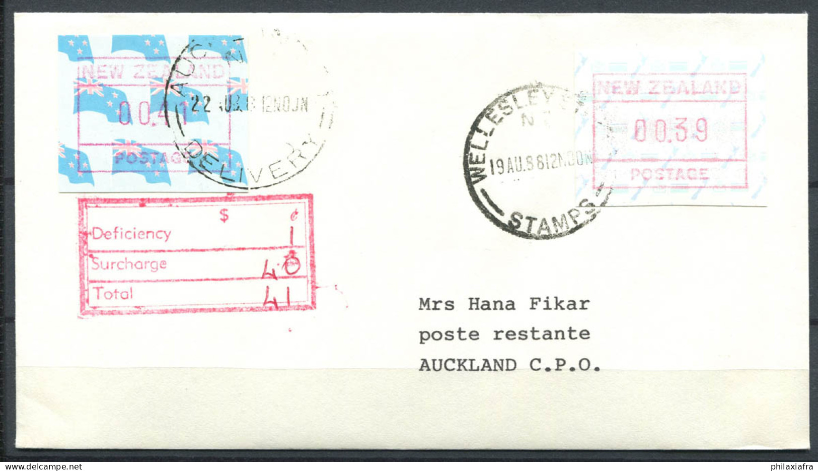 Nouvelle-Zélande 1988 Mi. 2-3 Enveloppe 100% ATM WELLESLEY, AUCKLAND - Collections, Lots & Series