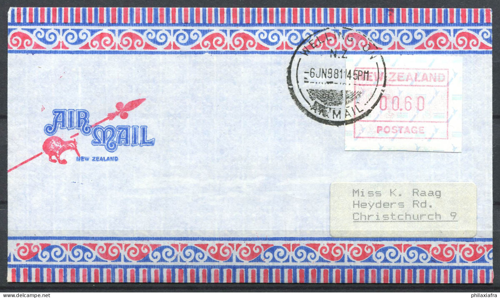 Nouvelle-Zélande 1988 Enveloppe 100% ATM WELLINGTON - Verzamelingen & Reeksen