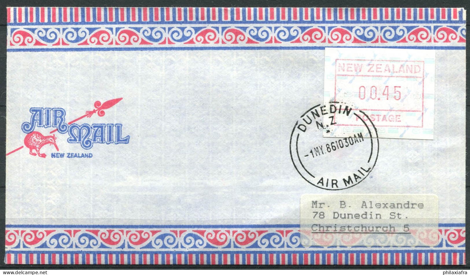 Nouvelle-Zélande 1986 Mi. 2 Enveloppe 100% ATM. DUNEDIN - Colecciones & Series