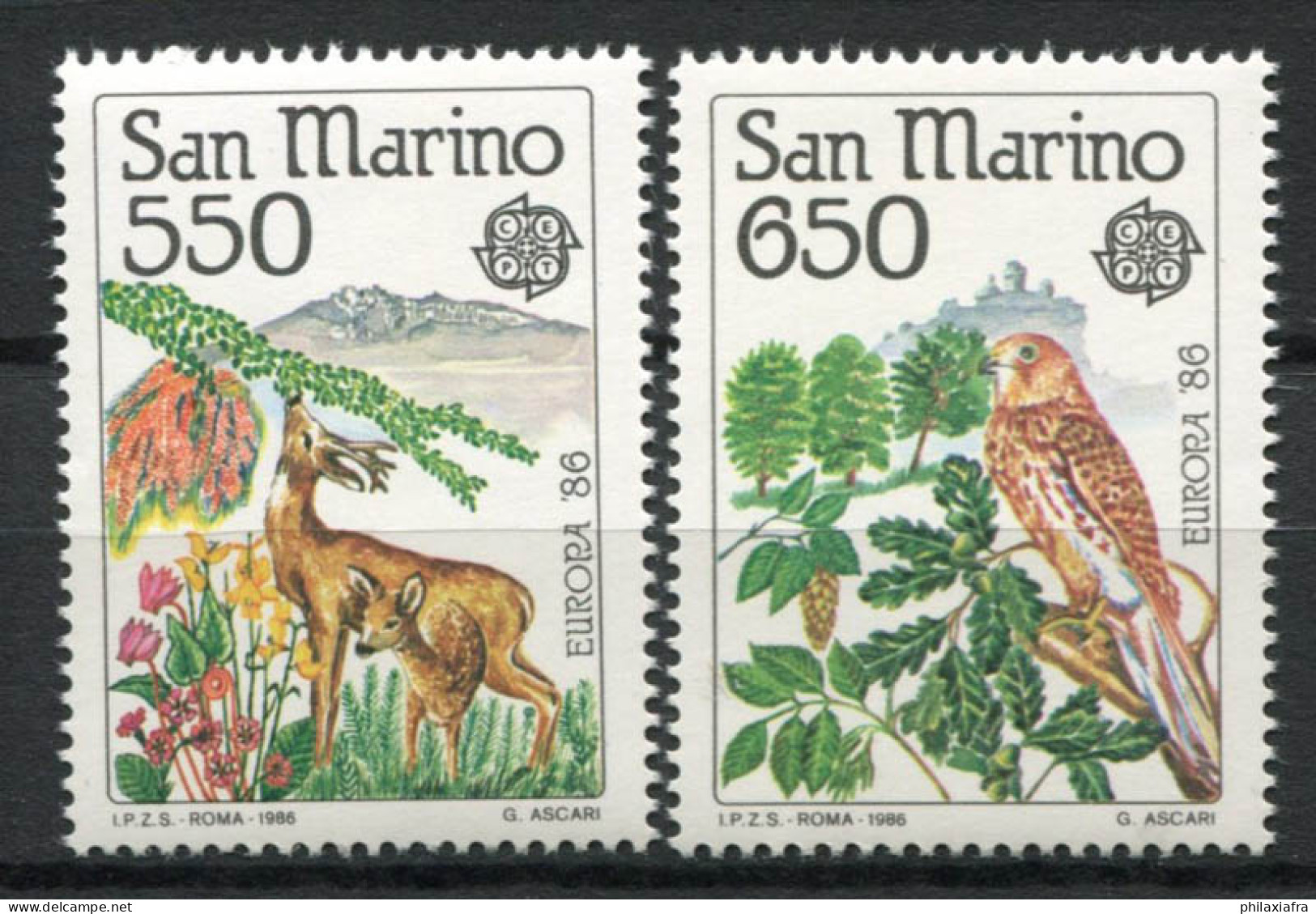 Saint-Marin 1986 Sass. 1182-1183 Neuf ** 100% Europe, Nature - Unused Stamps