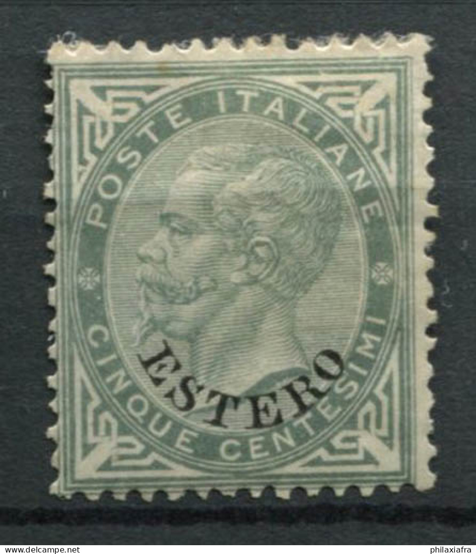 Levant 1874 Sass. 3 Neuf * MH 80% Signé 5C, Vittorio Emanuele II - Algemene Uitgaven