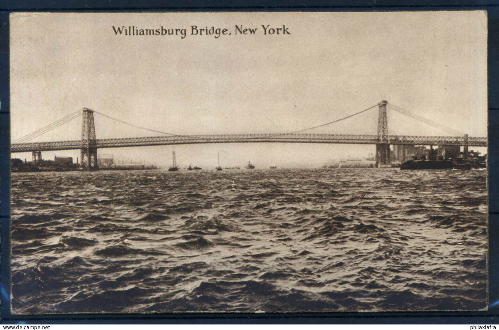 New York 1909 Carte Postale 80% Oblitéré Williamsburg Bridge, Avec 1 Timbre - Brooklyn