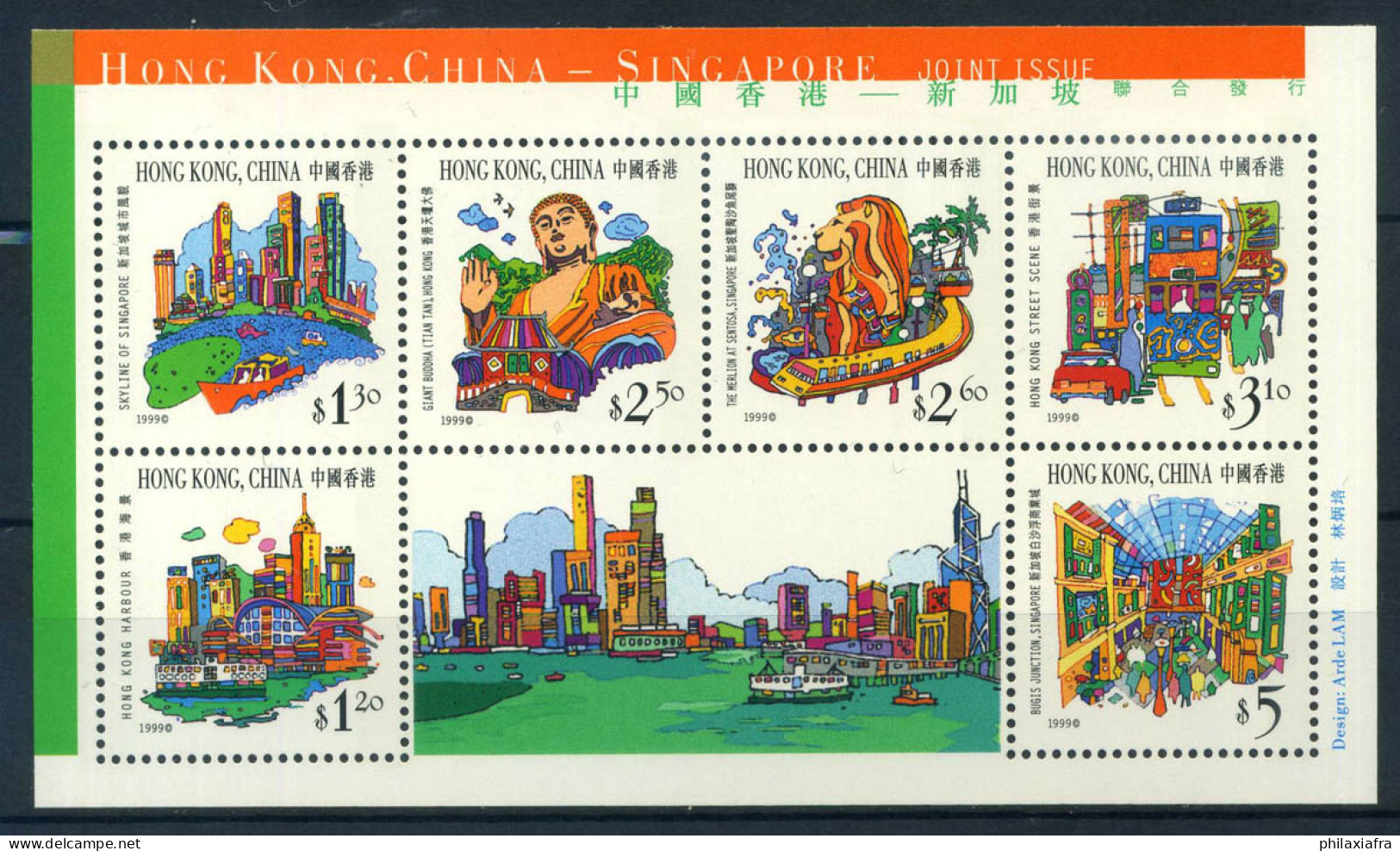 Hong Kong 1999 Mi. Bl. 63 Bloc Feuillet 100% ** Tourisme - Blokken & Velletjes