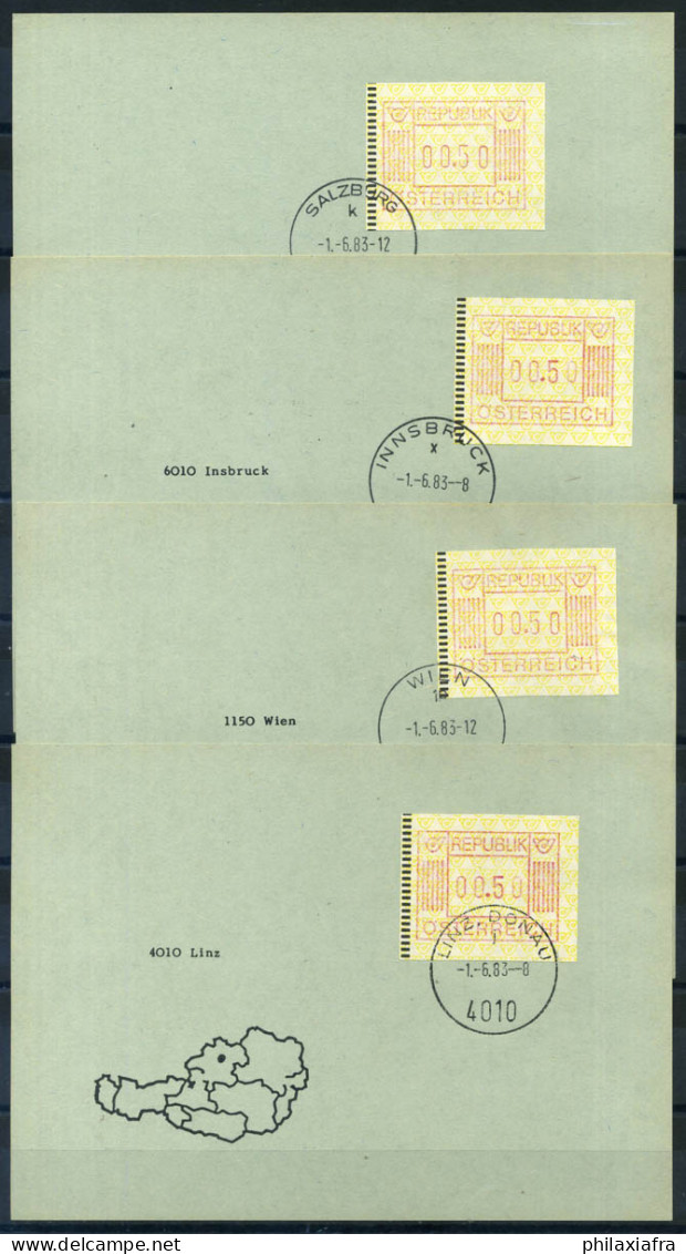 Autriche 1983 Oblitéré 100% ATM Vienne, Salzbourg, Innsbruck, Danube - Franking Machines (EMA)