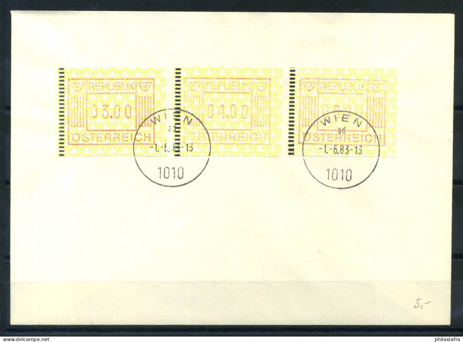 Autriche 1983 Mi. 1 Premier Jour 100% ATM 3.00/4.00/6.00 Republic - Maschinenstempel (EMA)