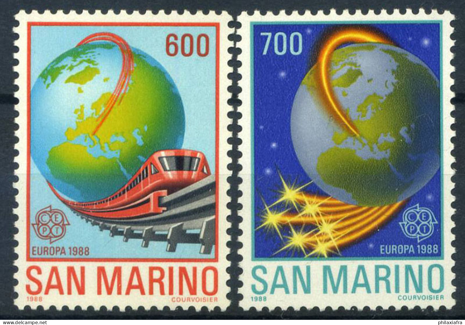 Saint-Marin 1988 Sass. 1221-1222 Neuf ** 100% Europe Unie, Transport - Neufs